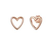 Glanzstücke München Damen-Ohrstecker Herz Sterling Silber rosévergoldet - Ohrringe Herz-Form Ohr-Schmuck rose-gold Frauen Mädchen Teenager