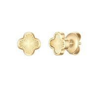 Glanzstücke München Ohrstecker Kleeblatt aus Edelstahl in gelbgold 5,9 mm Damen