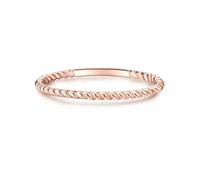 GLANZSTÜCKE MÜNCHEN Damen-Ring 925/- Sterling Silber rosévergoldet - Steckring gedreht Silberring Roségold Vorsteckring