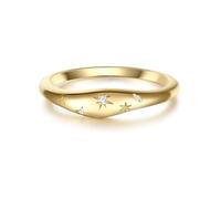 Glanzstücke München - Ring Stern Sterling Silber Zirkonia in Gelbgold Ringe Damen