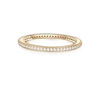 GLANZSTÜCKE MÜNCHEN Damen-Ring aus 925/- Sterling Silber gelbvergoldet mit Zirkonia weiß - Memoirering Stapelring filigran Vorsteckring Beisteckring