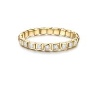 GLANZSTÜCKE MÜNCHEN Damen-Ring aus 925/- Sterling Silber gelbvergoldet mit Zirkonia weiß - Silberring vergoldet Bandring