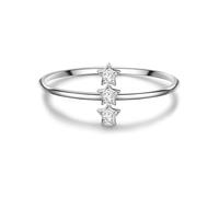 GLANZSTÜCKE MÜNCHEN Damen Ring aus 925/-Sterling Silber mit Sternen Zirkonia weiß - Motivring Silberring