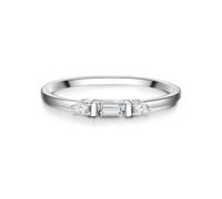 GLANZSTÜCKE MÜNCHEN Damen-Ring aus 925 Sterling Silber mit Zirkonia - Stapelring Silberring Solitärring