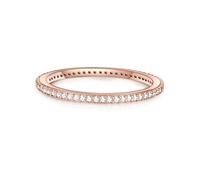 GLANZSTÜCKE MÜNCHEN Damen-Ring aus 925/- Sterling Silber rosévergoldet mit Zirkonia weiß - Memoirering Stapelring filigran Vorsteckring Beisteckring
