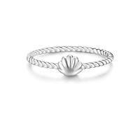 Glanzstücke München Damen-Ring Muschel Sterling Silber - Ring Stacking zarter Motiv-Ring Frauen Mädchen, Silber, Gr. 58 (18.5)
