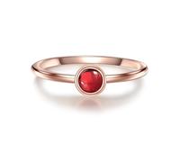 Glanzstücke München Damen-Ring Sterling Silber 925 rosévergoldet mit Granat rot - Edelstein-Ring Granat-Ring Rosegold-Farben