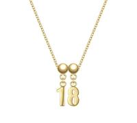 Glanzstücke München Charm Zahl 18 aus Sterling Silber in Gelbdold 45,0 cm Damen