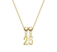 Glanzstücke München Schmuckset Zahl 25 aus Sterling Silber in Gelbdold 45,0 cm Damen