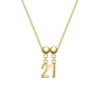 Glanzstücke München Schmuckset Zahl 21 aus Sterling Silber in Gelbdold 45,0 cm Damen