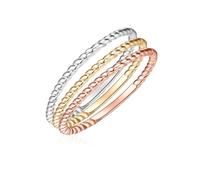 GLANZSTÜCKE MÜNCHEN Damen Set (Ring 3er) 925/- Sterling Silber gelbgold/ros | rhodiniert/gelbvergoldet 14 Karat/roséve, Bandring