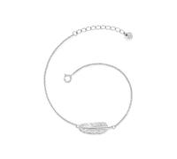 GLANZSTÜCKE MÜNCHEN Damen-Silberarmband Feder 925 Sterling Silber - Silberkettchen mit Anhänger Freundschaftsarmbänder Silberanhänger Armband