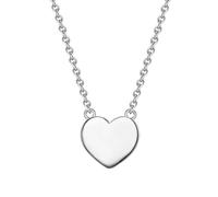 GLANZSTÜCKE MÜNCHEN Damen-Silberhalskette mit Anhänger Herz Sterling Silber 40 + 5 cm lang - Silberkette Herzkette Modern-Kette mit Herz-Anhänger