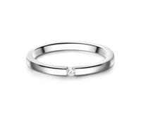 GLANZSTÜCKE MÜNCHEN Damen Solitärring aus 925/- Sterling Silber mit Zirkonia weiß - Silberring Damenring