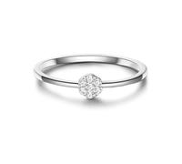 GLANZSTÜCKE MÜNCHEN Damen Solitärring aus 925/- Sterling Silber mit Zirkonia weiß - Silberring Damenring