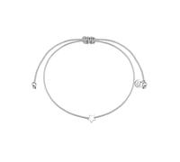 GLANZSTÜCKE MÜNCHEN Damen-Textilarmband grau Stern Sterling Silber 15-22 cm - Armbändchen Armband mit Anhänger Stoffbändchen Armkettchen Textil