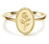 GLANZSTÜCKE MÜNCHEN Damen Ring 925/- Sterling Silber gelbvergoldet 18 Karat Blume Silberring