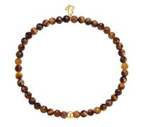 Glanzstücke München Edelsteinarmband aus Edelstahl in Gelbgold mit Tigerauge 17,0 cm Damen
