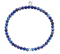 Glanzstücke München Edelsteinarmband aus Edelstahl in Silber mit Lapislazuli 17,0 cm Damen