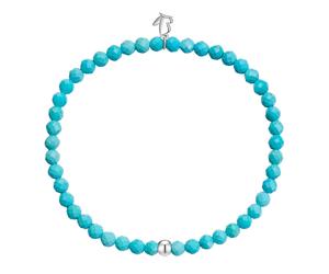 Glanzstücke München Edelsteinarmband aus Edelstahl in Silber mit Türkis (rek.) 17,0 cm Damen