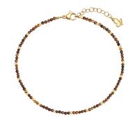 Glanzstücke München Edelsteinfusskette aus Edelstahl in Gelbgold mit Tigerauge 22,0 cm Basislänge + 3,0 Verlängerung Damen