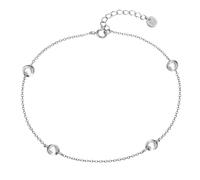 Glanzstücke München Damen Fußkette GSM479 - 925 Sterling Silber rhodiniert, Zirkonia weiß, 22+3 cm