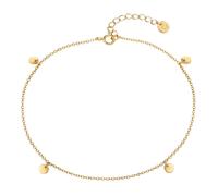 GLANZSTÜCKE MÜNCHEN Damen Fusskette 925/- Sterling Silber gelbvergoldet 14 Karat Kreis Silberfusskette