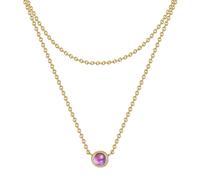 GLANZSTÜCKE MÜNCHEN Damen Kette 925/- Sterling Silber gelbvergoldet 14 Karat Amethyst lila Silberhalskette