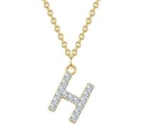 GLANZSTÜCKE MÜNCHEN Damen Kette Buchstabe H aus 925/- Sterling Silber mit Zirkonia