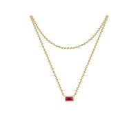 Kette mit Anhänger GLANZSTÜCKE MÜNCHEN "GSM1207", gelbgold, Halsketten, Damen, 42,0/36,0cm Basiskette + 5,0cm Verläng, Kette mit Anhänger Sterling Silber gelbgold Korund (85538425-0) gelbgold