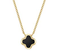 Glanzstücke München Halskette - Edelstahl Halskette Achat Kleeblatt - Gr. unisize - in Gold - für Damen