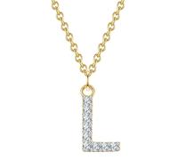 Glanzstücke München - Halskette Buchstabe E Sterling Silber Zirkonia in Gelbgold Ketten Damen