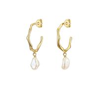 Glanzstücke München - Ohrhänger Sterling Silber Süßwasser-Zuchtperle in Gelbgold Ohrringe Damen
