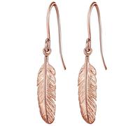 Glanzstücke München Damen-Ohrhänger Feder Sterling Silber rosévergoldet - Ohrringe Hänger rose-gold Damen-Schmuck