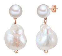 Glanzstücke München Ohrhänger Sterling Silber Süßwasser-Zuchtperle in Roségold 23,7 mm Damen