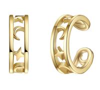 Glanzstücke München Ohrklemme Halbmond/Stern Sterling Silber in Gelbgold 10,6 mm Damen