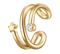 Glanzstücke München Ohrklemme Stern Sterling Silber Zirkonia in Gelbgold 14,0 mm Damen