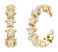 Glanzstücke München Ohrklemme Sterne Sterling Silber Zirkonia in Gelbgold 11,1 mm Damen