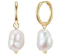 Glanzstücke München Ohrringe - Sterling Silber Creolen Süßwasser-Zuchtperle - Gr. unisize - in Gold - für Damen