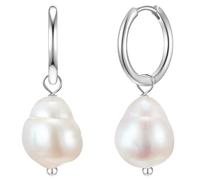 Glanzstücke München Ohrringe - Sterling Silber Creolen Süßwasser-Zuchtperle - Gr. unisize - in Silber - für Damen