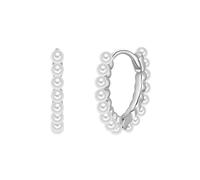 Glanzstücke München Ohrringe - Sterling Silber Perlen-Creolen Perle (synth.) - Gr. unisize - in Weiß - für Damen