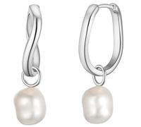 Glanzstücke München Ohrringe - Sterling Silber Perlen-Creolen Süßwasser-Zuchtperl - Gr. unisize - in Weiß - für Damen