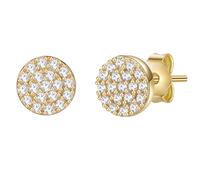 GLANZSTÜCKE MÜNCHEN Ohrstecker Kreis Sterling Silber Zirkonia, gold gelbgold