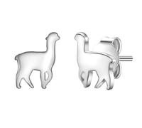 Glanzstücke München Damen-Ohrstecker Alpaka Sterling Silber - Ohrringe Lama Ohr-Schmuck Trend