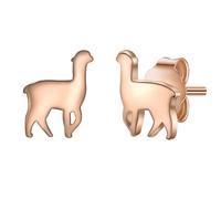 Glanzstücke München Damen-Ohrstecker Alpaka Sterling Silber rosévergoldet - Ohrringe Lama Ohr-Schmuck Trend rose-gold