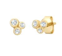 Glanzstücke München Ohrstecker aus Sterling Silber in Gelbgold mit Zirkonia 4,4 mm Damen