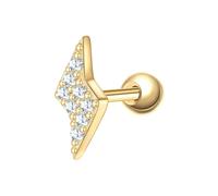 Glanzstücke München Ohrstecker Blitz aus Sterling Silber in Gelbgold mit Zirkonia 8,5 mm Damen