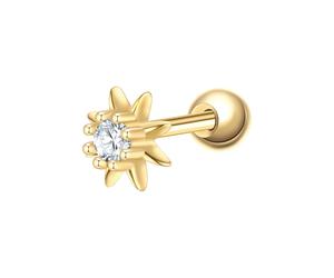 Glanzstücke München Ohrstecker Blume aus Sterling Silber in Gelbgold mit Zirkonia 4,7 mm Damen