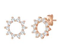 Glanzstücke München Ohrstecker Blume/Kreis Sterling Silber Zirkonia in Roségold 8,7 mm Damen
