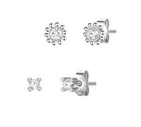 Glanzstücke München Ohrstecker Blume Sterling Silber Zirkonia in 2,5/4,3 mm Damen